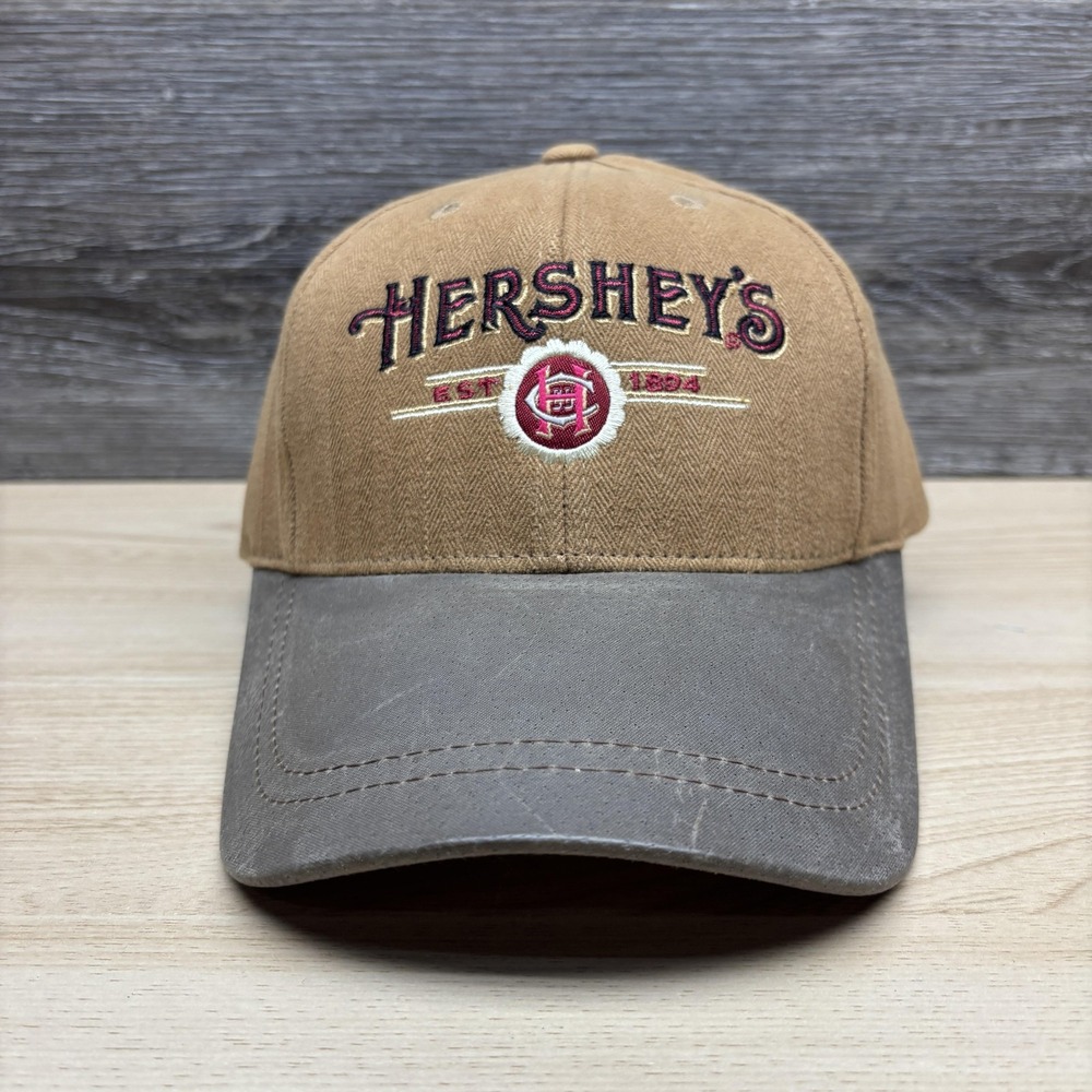 Hershey's Hat Cap Strap Back Mens Brown Gray American Needle Advertising Logo